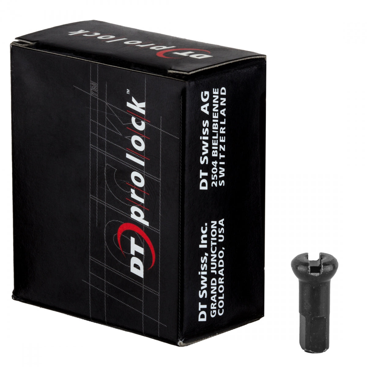 SPOKE NIPPLE DT BRASS 2.0x12mm PROLOCK/PROHEAD BK BXof100